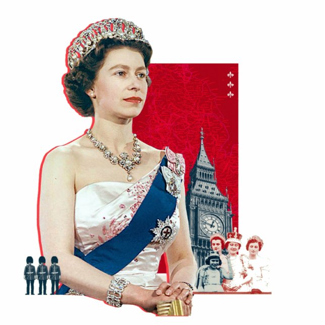 Cuadro Reina de Inglaterra Standing Photo Sculpture (Front)