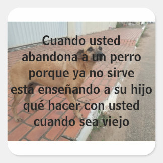 cuando usted abandona un perro square sticker