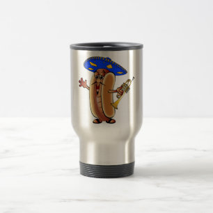 Cuauh's Hot Dog-o Cartoon Mariachi Hot Dog in a So Travel Mug