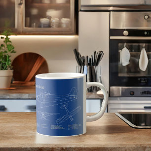 Cub Aeroplane - Aeroplane Blueprint Plans AD Coffee Mug