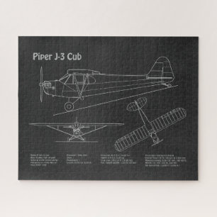 Cub Aeroplane - Aeroplane Blueprint Plans PD Jigsaw Puzzle