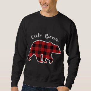 CUB BEAR Kids Red Plaid Christmas Pajama Family Gi Sweatshirt