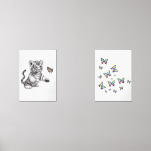 Cub chasing butterflies 