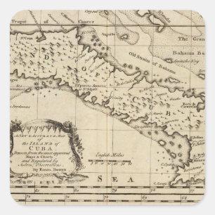 Cuba 3 square sticker