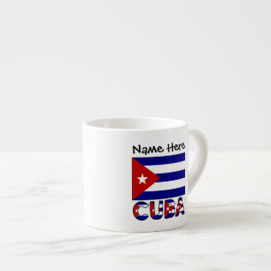 Cuba and Cuban Flag Dark Blue Personalised  Espresso Cup