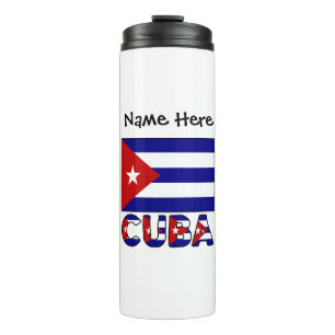 Cuba and Cuban Flag Dark Blue Personalised Thermal Tumbler