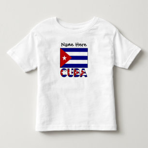 Cuba and Cuban Flag Dark Blue Personalised Toddler T-Shirt