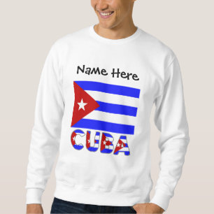 Cuba and Cuban Flag Light Blue Personalised Sweatshirt
