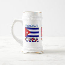 Cuba and Dark Blue Cuban Flag Personalised 