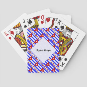 Cuba and Light Blue Cuban Flag Tiled with You Name Playing Cards