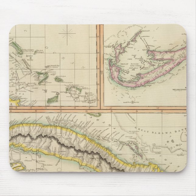 Cuba, Bahama I, Bermudas Mouse Mat (Front)