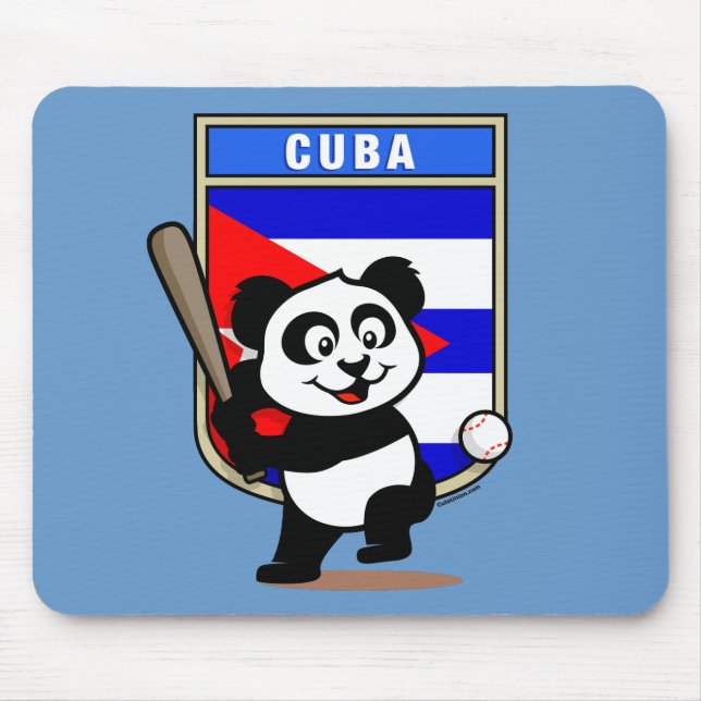 Cuba Baseball Panda Mouse Mat (Front)
