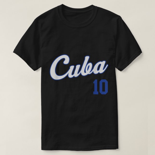 Cuba Baseball  Remera Beisbol Cuban Jersey 10 T-Shirt (Design Front)
