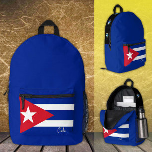 Cuba, Blue backpack, Cuban Flag / patriotic Printed Backpack