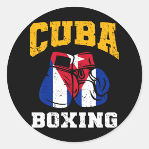 Cuba Boxing Gloves Cuban Flag Boxing Team Cuba Pri Classic Round Sticker