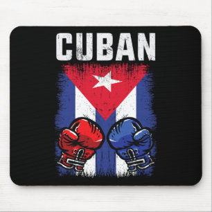 Cuba Boxing Shirt With Gloves And Cuban Flag Cuban Mouse Mat