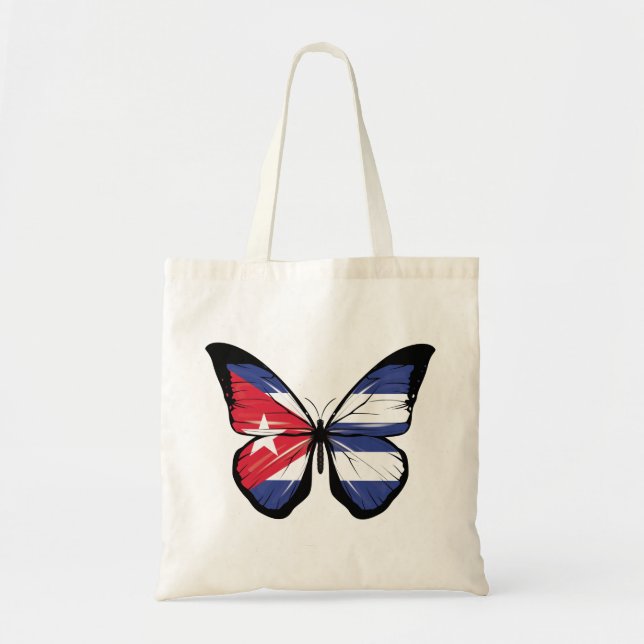 Cuba Butterfly Flag Tote Bag (Front)
