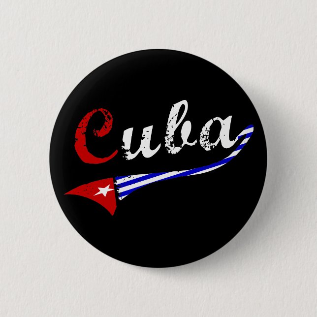Cuba Button with Cuban Flag Colours (Front)