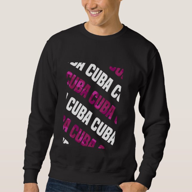 Cuba Camo Pattern Pink Camouflage Sweatshirt (Front)