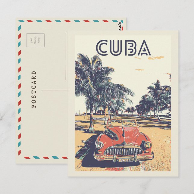 Cuba, Caribbean, typical vintage car Postcard (Front/Back)