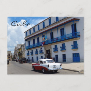 Cuba Classic Car Colorful Architecture Postcard