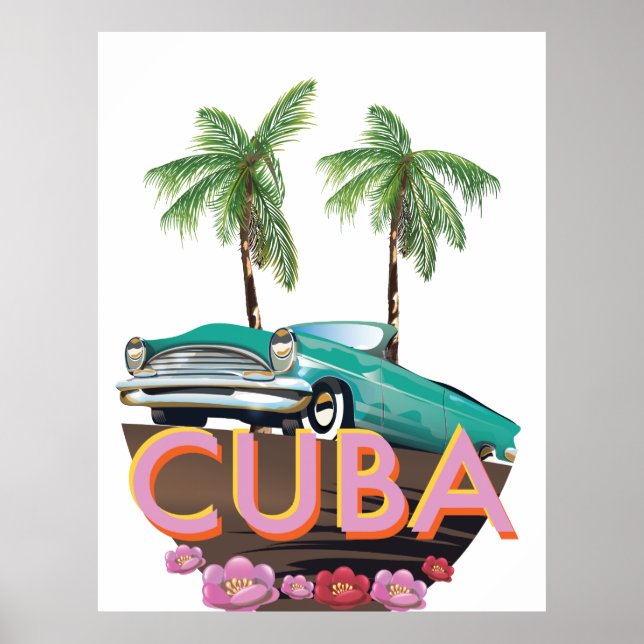 Cuba Classic Car logo Poster (Front)