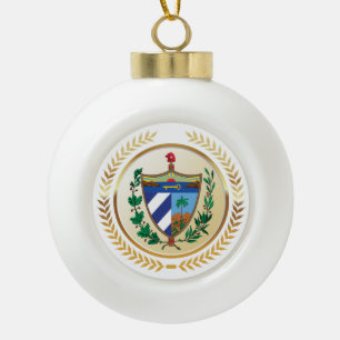 Cuba Coat of Arms Ceramic Ball Christmas Ornament