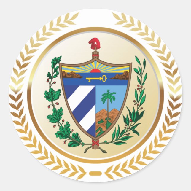Cuba Coat of Arms Classic Round Sticker (Front)