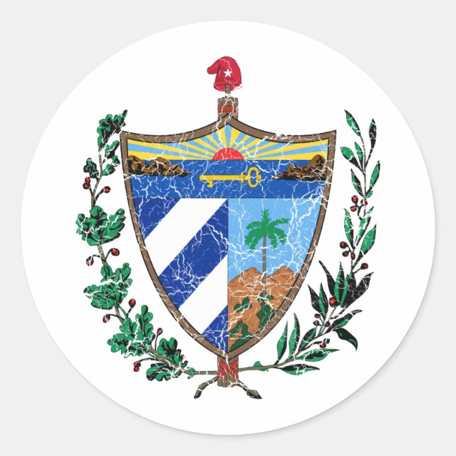 Cuba Coat Of Arms Classic Round Sticker (Front)