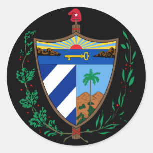 cuba coat of arms classic round sticker