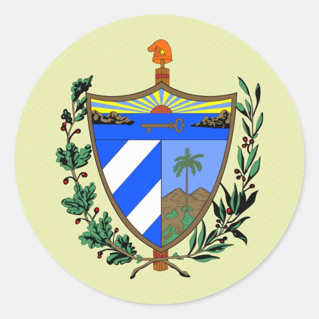 Cuba Coat of Arms detail Classic Round Sticker (Front)