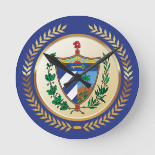 Cuba Coat of Arms Round Clock