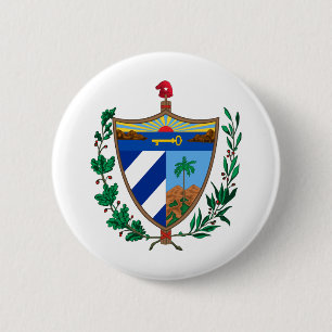 Cuba country coat arms symbol emblem flag 6 cm round badge