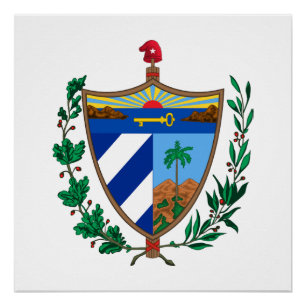 Cuba country coat arms symbol emblem flag poster