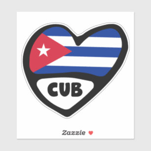 Cuba Country Code Flag Heart, CUB