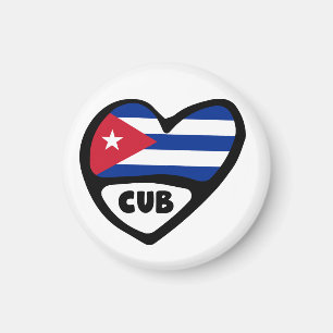 Cuba Country Code Flag Heart, CUB Magnet