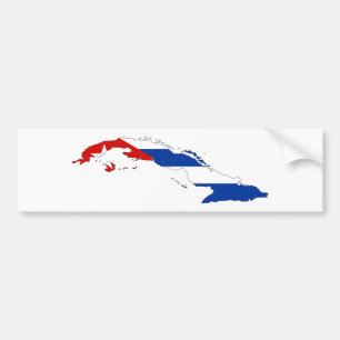 cuba country flag map shape silhouette bumper sticker