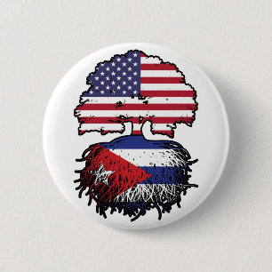 Cuba Cuban American USA Tree Roots Flag 6 Cm Round Badge