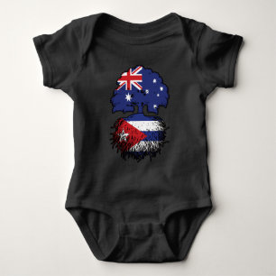 Cuba Cuban Australian Australia Tree Roots Flag Baby Bodysuit
