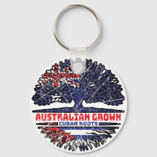Cuba Cuban Australian Australia Tree Roots Flag Key Ring