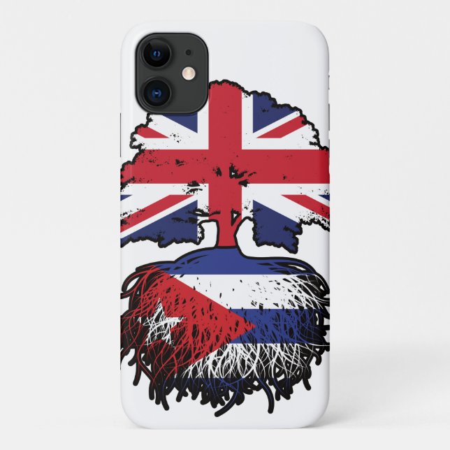 Cuba Cuban British UK Tree Roots Flag Case-Mate iPhone Case (Back)