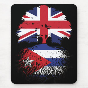 Cuba Cuban British UK Tree Roots Flag Mouse Mat