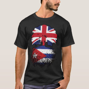 Cuba Cuban British UK Tree Roots Flag T-Shirt