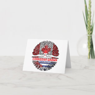 Cuba Cuban Canadian Canada Tree Roots Flag Card