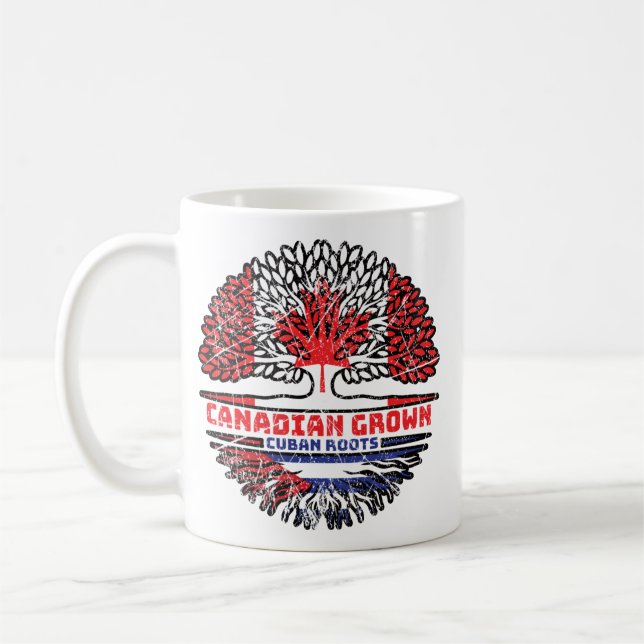 Cuba Cuban Canadian Canada Tree Roots Flag Coffee Mug (Left)