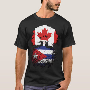 Cuba Cuban Canadian Canada Tree Roots Flag T-Shirt