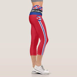 Cuba & Cuban Flag fashion, Fitness, Sports Capri Leggings