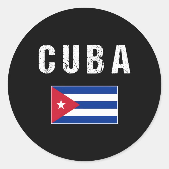 Cuba Cuban Flag For Classic Round Sticker (Front)