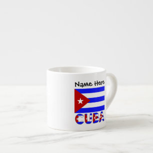 Cuba Cuban Flag Light Blue Personalised Espresso Cup