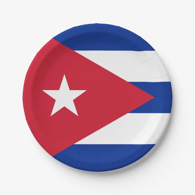 Cuba (Cuban) Flag Paper Plate (Front)